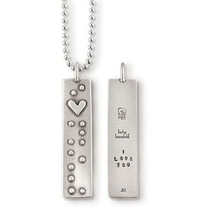Halskette von Kathy Bransfield | Ich liebe dich | Halskette | Anhänger | Sterling Silber | Schmuck | Geschenk | Geschenk für Sie | Braille Kette