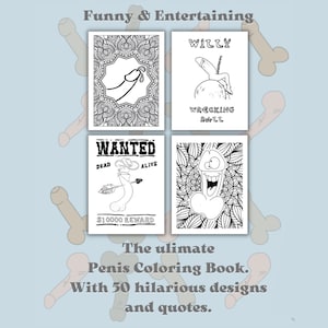 Penis Coloring Book. Naughty NSFW Dick Coloring 8,5x11 50 Unique ...