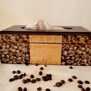 Caja de pañuelos rectangular hecha a mano, caja de pañuelos marrón de madera, servilletero de café, caja decorativa para pañuelos, regalo de Navidad