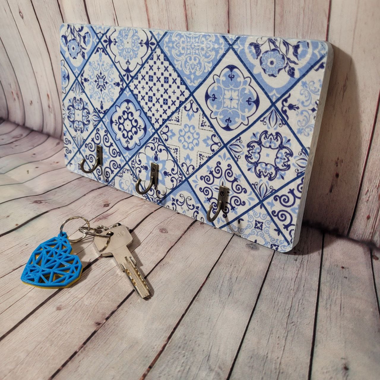 Azulejo Wooden Key Holder Wall Key Holder Key Rack Organizer Wall Key ...