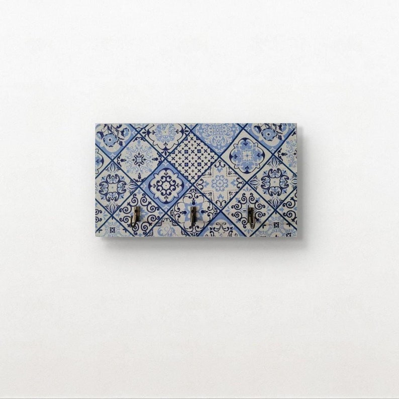 Azulejo Wooden Key Holder Wall Key Holder Key Rack Organizer Wall Key ...