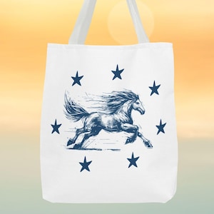 Running Horse Tote Bag, Indianapolis City Tote Bag, Vintage Pony Carryall, Indy Tote Bag Gift, Cool Horse Lover Tote, Unique Colt Art Bag