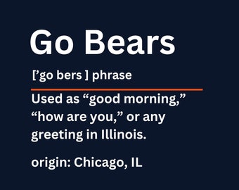 Go Bears Shirt, Chicago Football, Bears Gift, Chicago Shirt, Gift for Bears Fans