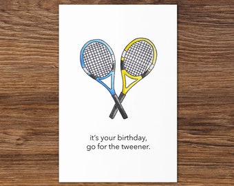 Tennis Birthday Card, Funny Tennis Card, Birthday for Tennis Player/Fan
