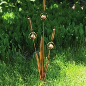 Cattail Garden Stake