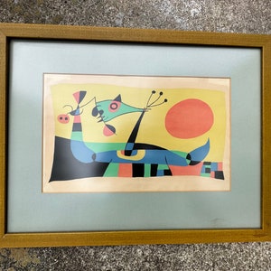Lithograph by Joan Miro printed in 1956 as part of a book by Jacques Prevert