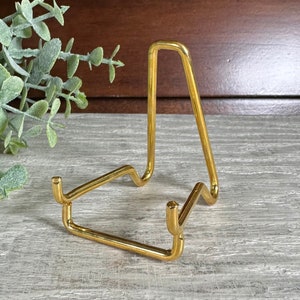 Medium Gold Metal Crystal Display Stand, Crystal Display, Slab Display, Crystal Carving Stand, Specimen Display, Metal Slab Holder