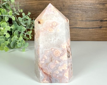 Dreamy Translucent Carnelian Flower Agate Tower 198g/3.25in