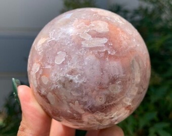 ドゥルージー ピンク アメジスト フラワー アゲート スフィア 1.2kg
