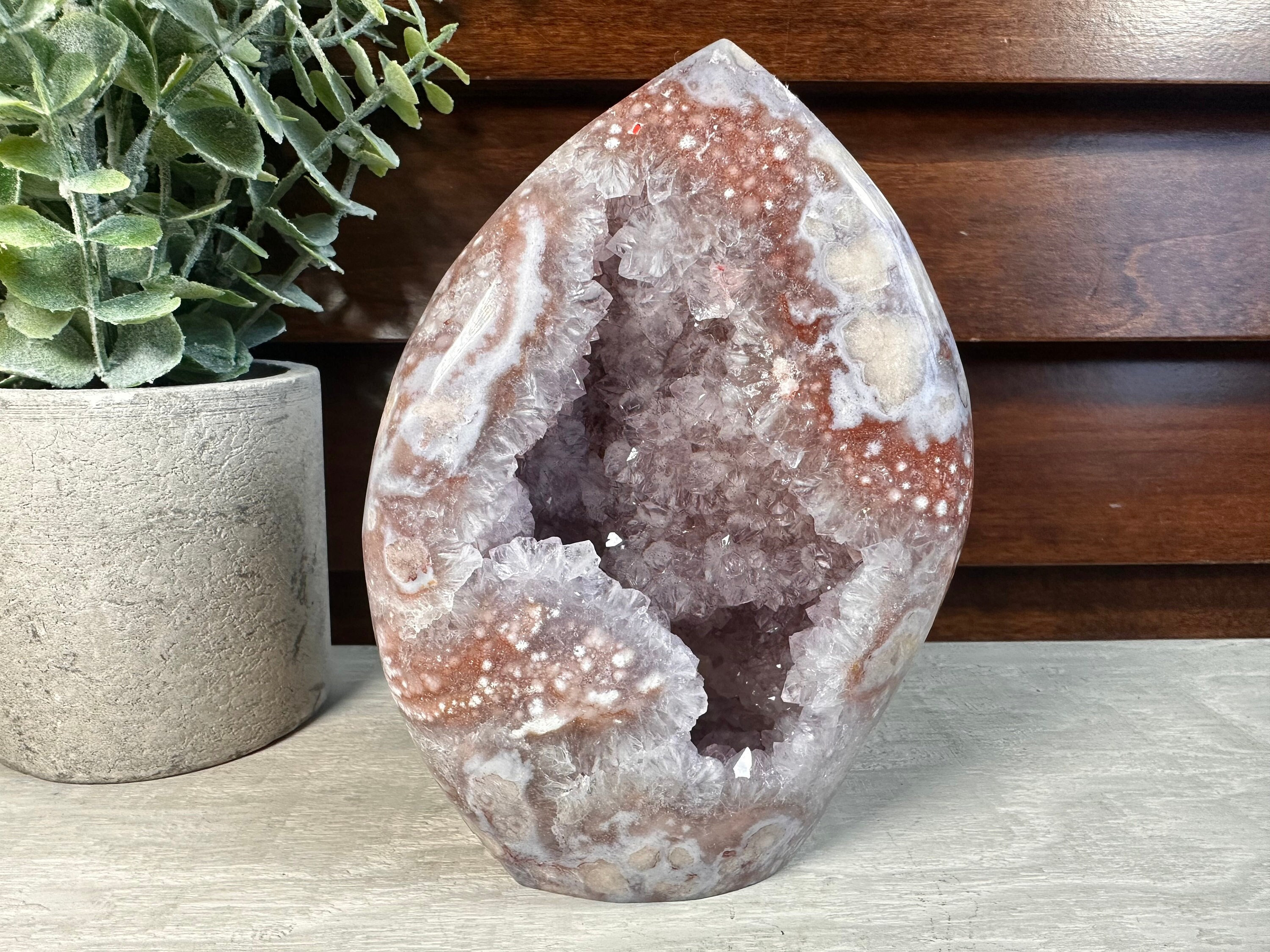 最終特価【 天然石 美しい ピンクアメジストドゥルージー 原石フリー