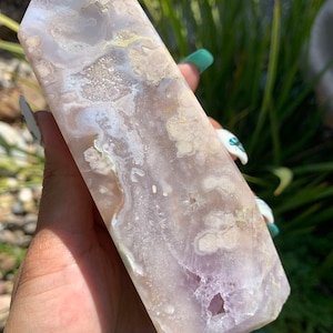 Gorgeous Druzy Flower Agate with Purple Amethyst