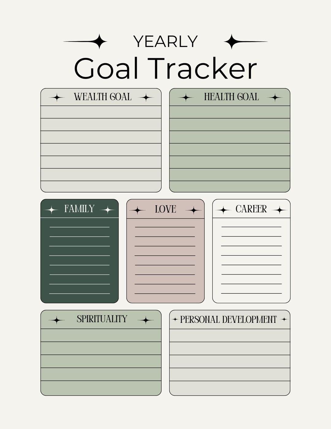 Printable Goal Tracker: Minimalist PDF Planner (digital Download) - Etsy