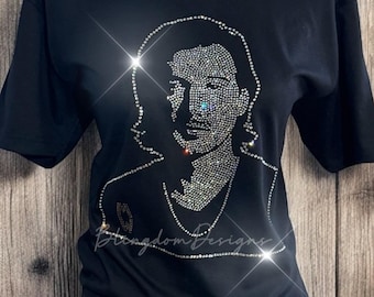 Morgan Wallen Rhinestone Tee: Crystallized Portrait, Country Music Fan Gift