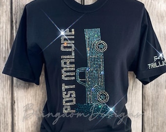 Malone Bling Truck Rhinestone Tee Bedazzled Comfort Colors Tshirt Country Post Music Luxe Gift