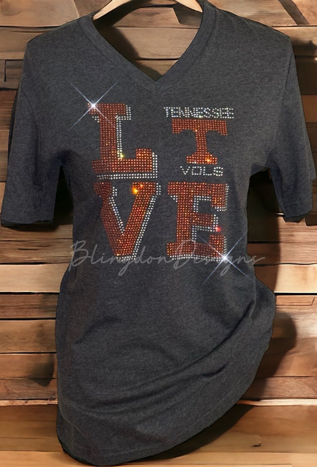 University Tennessee Bling Rhinestone Shirt Custom Made