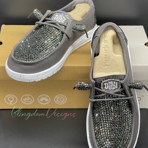 Bedazzled Dark Grey Hey Dude Shoes Black Diamond Original Design Dudes ...