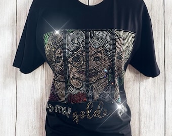 Golden Girls In My Golden Era Bling Bedazzled Portrait Shirt Tee, Sweatshirt, Rhinestone Custom Made, Fan Tshirt Merch Gift