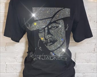 Alan Crystallized Portrait Rhinestone Bling Tee, Sweatshirt, Country Fan Gift, Bedazzled Shirt, Concert Tshirt, Sparkle Jackson Shirt