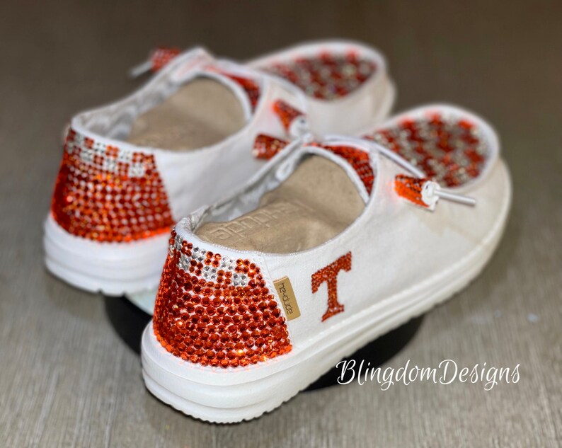 Bling Tennessee Vols Hey Dude Bedazzled Shoes Rocky Top Etsy