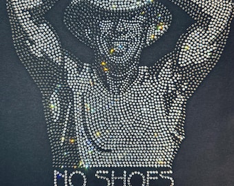 Rhinestone Kenny Country Bling Tee, Portrait, Mega Bling Fan Gift, Bedazzled Shirt, Crystallized Concert Tshirt, Sparkle Shirt Merch