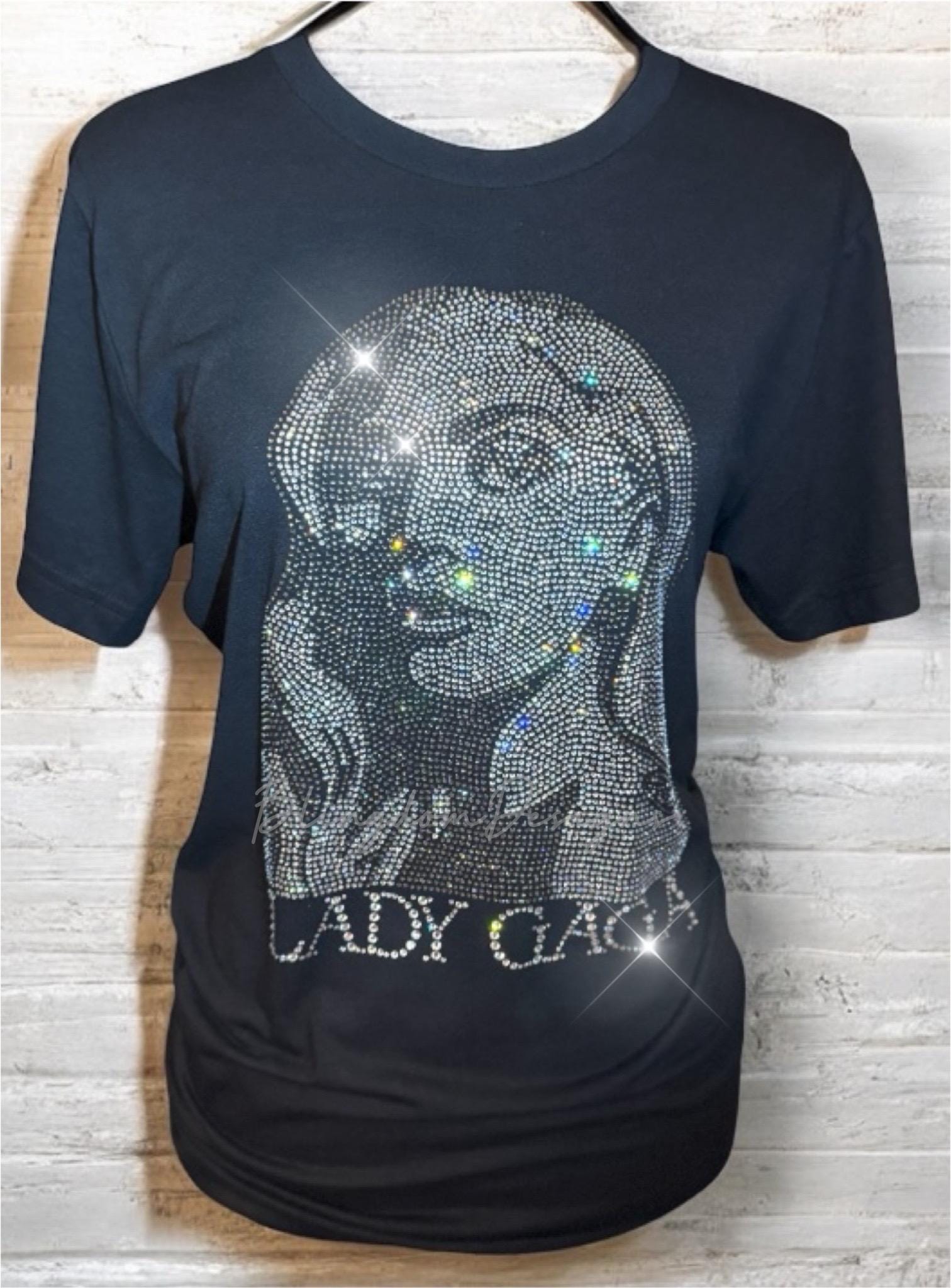 Lady G Rhinestone Portrait Bling Tee, Sweatshirt, Music Fan Gift