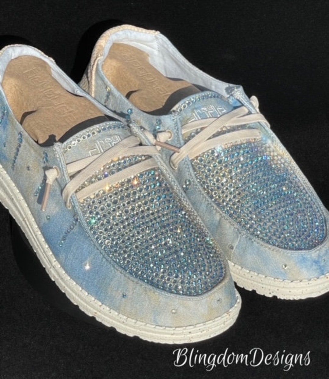 Bling Hey Dudes Tie Dye Bedazzeled Sparkle Etsy