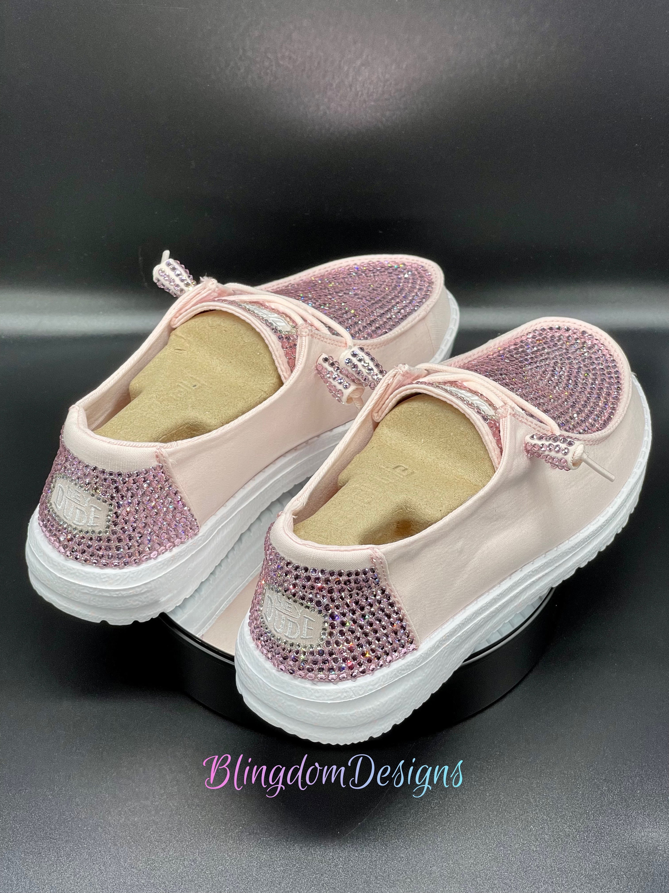 Pink Valentines Bling Hey Dude Shoes Prom, Bridal Party, Special