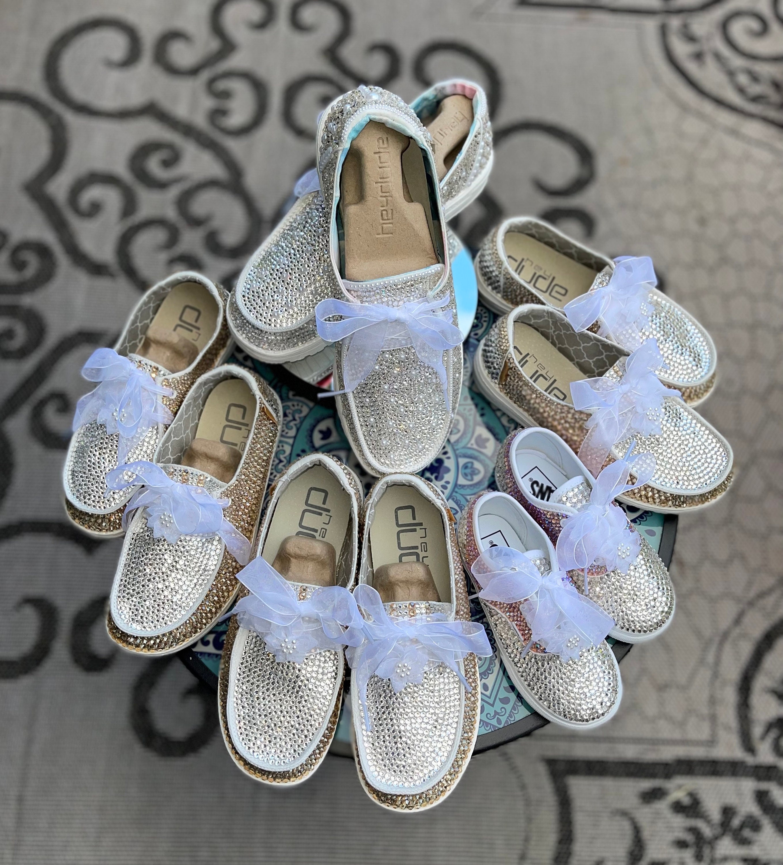 Bridal Hey Dude Wedding Shoes Full Bling Bedazzled Sparkle Etsy