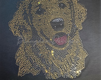 Golden Retriever Crystallized Rhinestone Bling Tee, Sweatshirt, Puppy, Gift, Bedazzled Shirt, Custom Tshirt, Sparkle Dog Mom Glitter