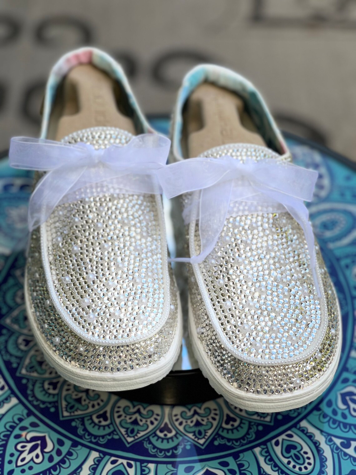 Bridal Hey Dude Wedding Shoes Full Bling Bedazzled Sparkle Etsy