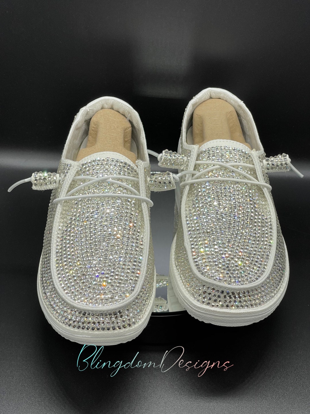 Bridal Hey Dude Wedding Shoes Full Bling Bedazzled Sparkle Etsy