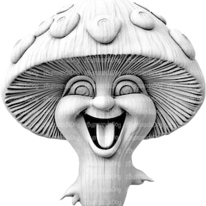 3d Illusion Mushroom with happy face for Laser Please Read Description laser ready