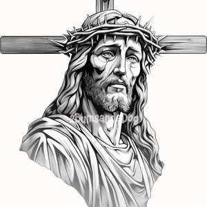 Ilusión 3d de Jesús con corona de espinas y cruz para láser. Lea la descripción lista para láser.
