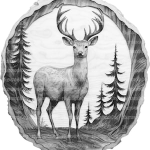 3d Illusion Deer Buck on Wood for Laser Please Read Description laser ready