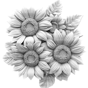 3D-Illusion von einem Strauß Sonnenblumen für Laser Bitte lesen Sie die Beschreibung Laser bereit 4 ZIP-Dateien