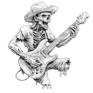 3d illusion of a Zombie playing the Guitar for Laser Please Read Description laser ready 4 ZIP Files