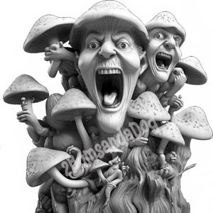 3d illusion Psycho Mushrooms for Laser Please Read Description laser ready