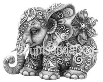 Ilusión 3D de un elefante bebé decorado para láser Lea la descripción listo para láser 4 archivos ZIP