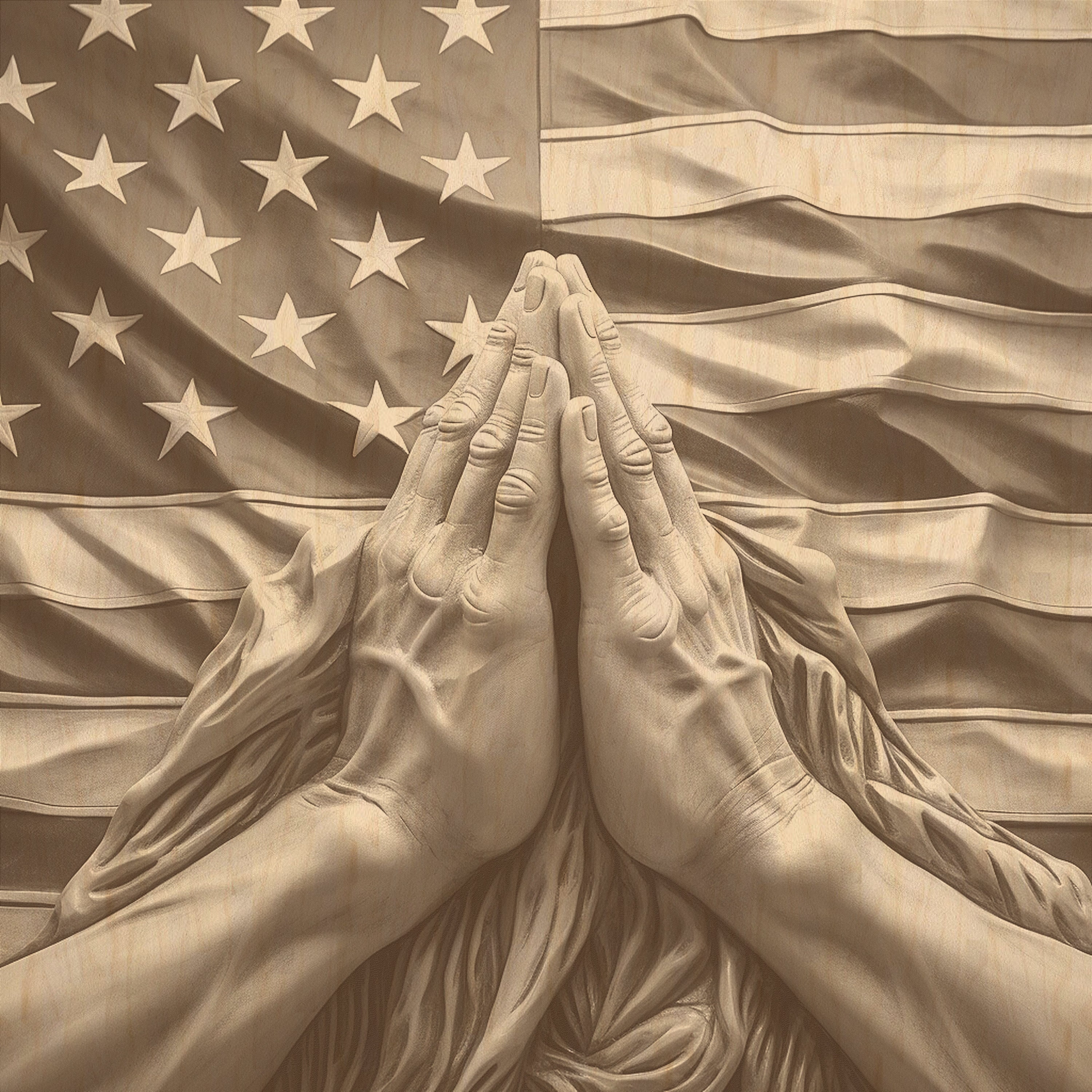 3d Illusion Praying Hands in Front of American Flag for Laser Please Read  Description Laser Ready - Etsy, image size:3000x3000