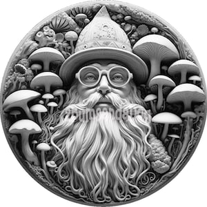 3d Illusion Gnome with Mushrooms for Laser Please Read Description laser ready