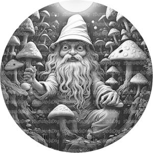 3d Illusion Gnome with Mushrooms for Laser Please Read Description laser ready