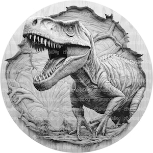 3d Illusion TRex tyrannosaurus rex Dinosaur for Laser Please Read Description laser ready