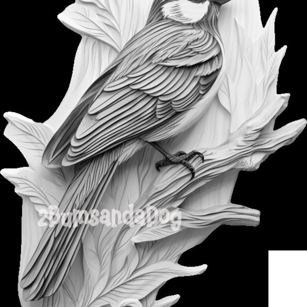 3d Illusion Perched Sparrow for Laser Please Read Description laser ready