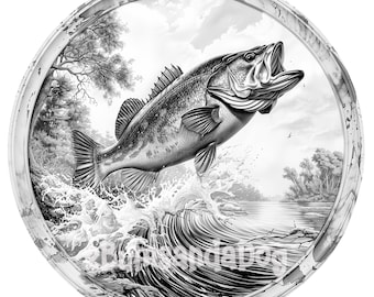 3d illusion a Largemouth Bass Leaping out of the water for Laser Please Read Description laser ready 4 ZIP Files