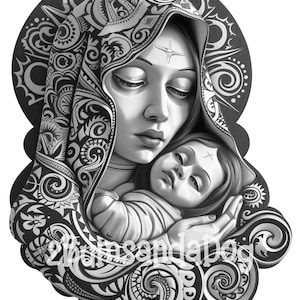 3d illusion of Madonna and Baby Jesus in the style of Byzantine Orthodox for Laser Please Read Description laser ready 4 ZIP Files