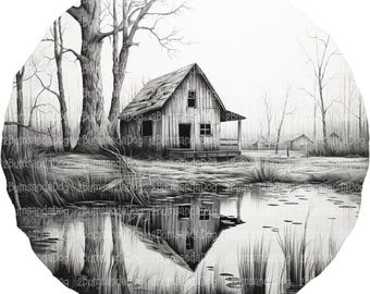 3d illusion Old Fish Camp Cabin for Laser Please Read Description laser ready