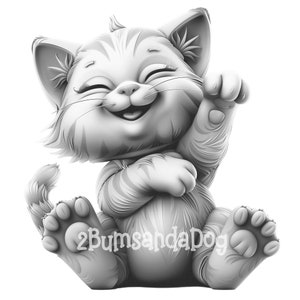 3d illusion of a Cute Playful Cat Kitten Kitty for Laser Please Read Description laser ready 4 ZIP Files