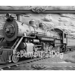 Train à vapeur illusion 3D dans un cadre pour laser Veuillez lire la description prête pour le laser 4 fichiers ZIP