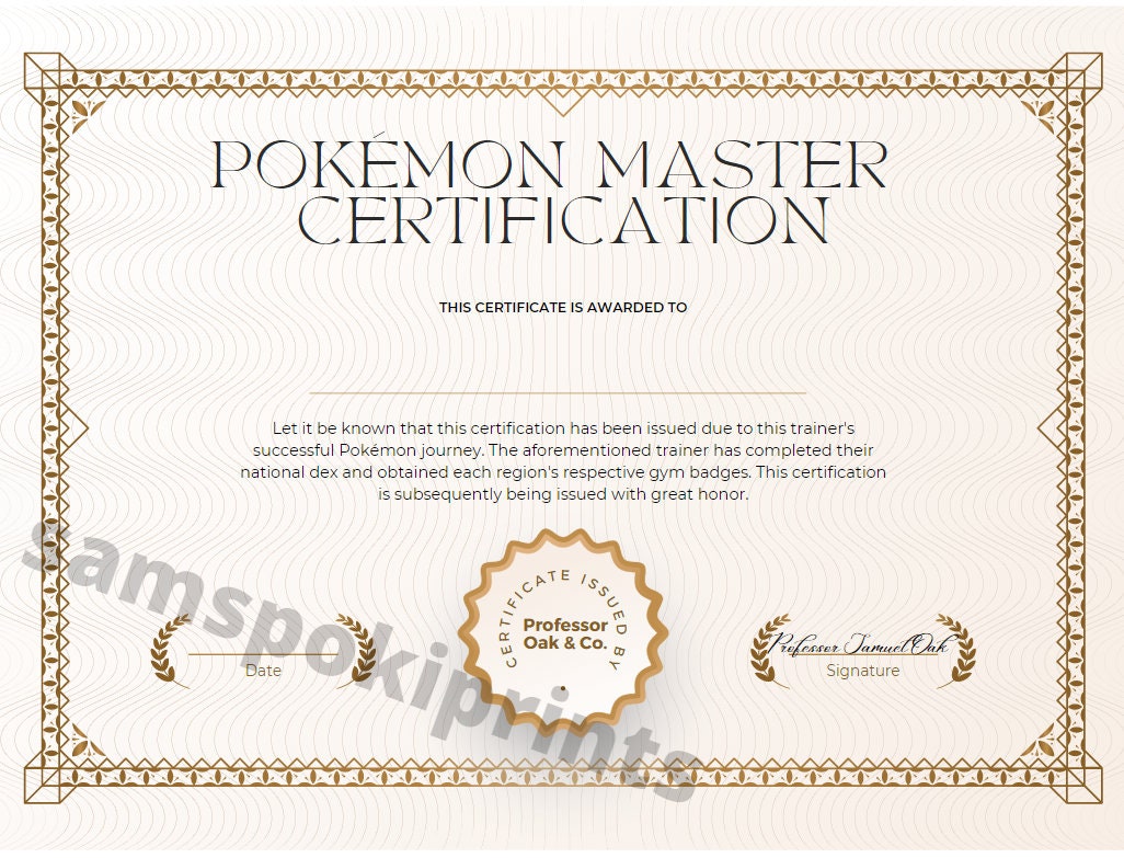 pocket-mon-master-certificate-etsy