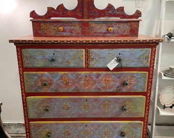 Vintage Solid Wood Moroccan Dresser
